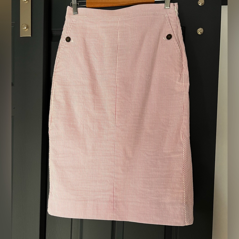J. Crew striped pencil midi skirt stretchy Women’s size 8 Medium Nautical